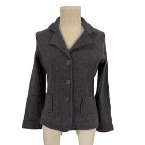 HARVE BENARD Womens Dark Gray Wool Blazer Jacket Petite‎ M Winter Classic Cold